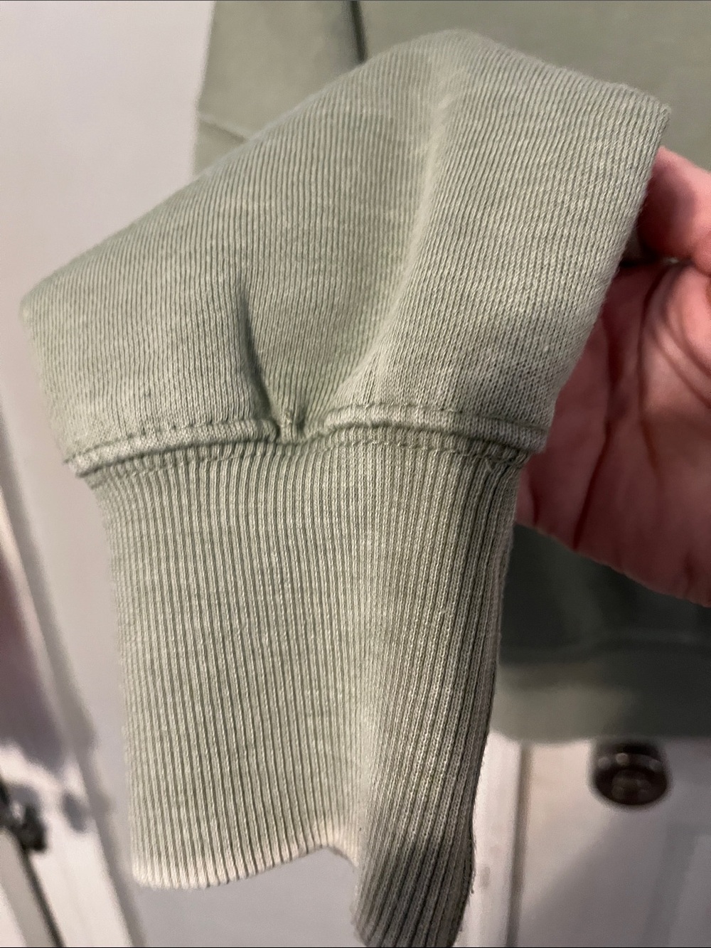 Free People Date Night Off-Shoulder Sweatshirt- Sage Green - Picture 10 of 15